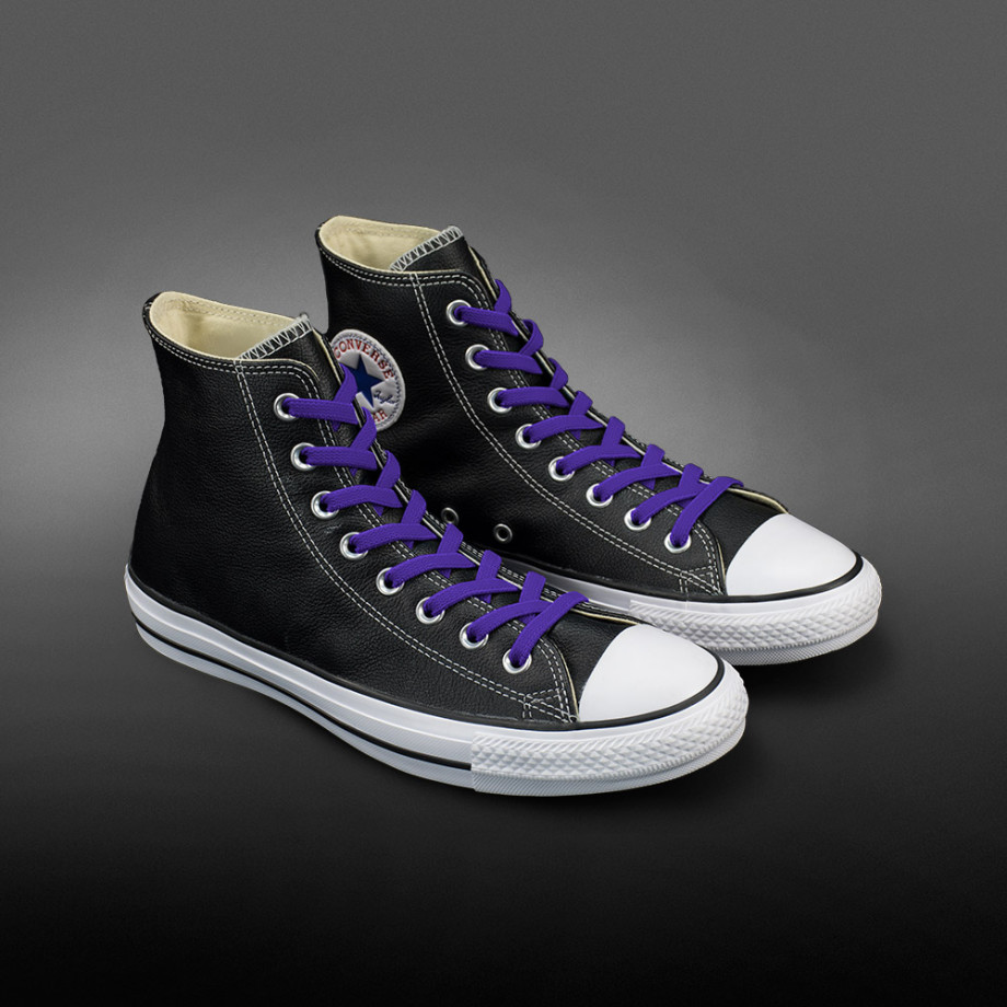 black converse with purple laces